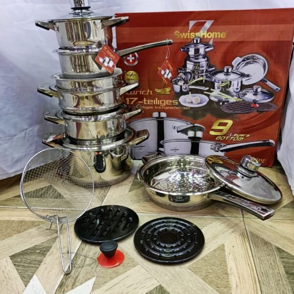 17 Pieces Swiss Home Cookware Set