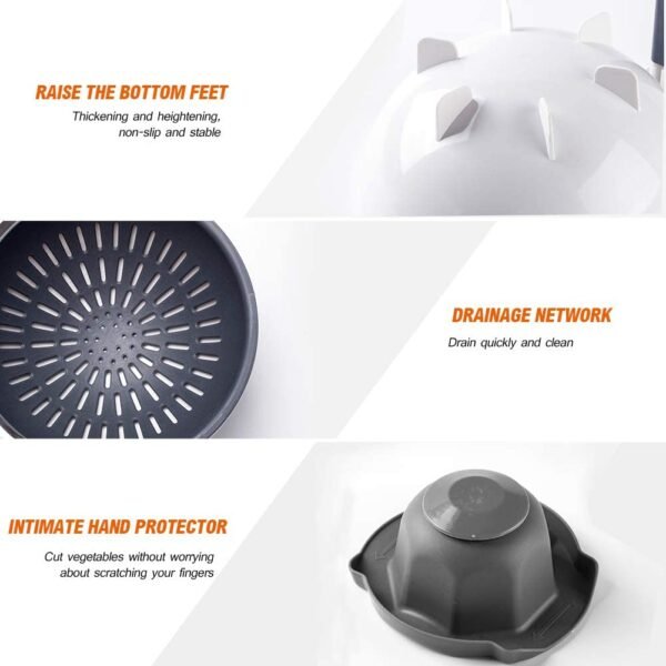 9 in 1 Magic Multifunctional Rotate Vegetable Cutter with Drain Basket