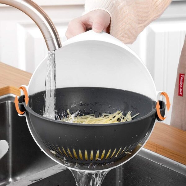 9 in 1 Magic Multifunctional Rotate Vegetable Cutter with Drain Basket