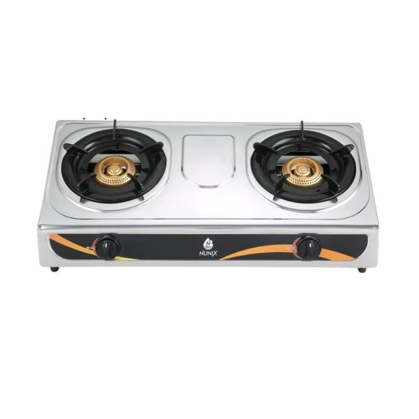 Nunix Stainless Steel 2 Burner Gas Stove