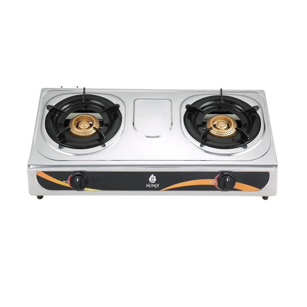 Nunix Stainless Steel 2 Burner Gas Stove