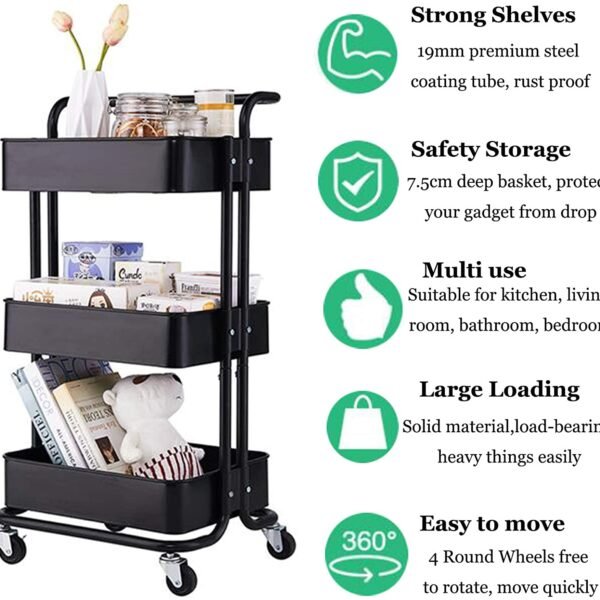 3 Shelves, Mobile kitchen Organizer