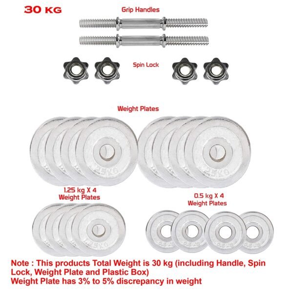 Adjustable Chrome Dumbbells 30kg With Case
