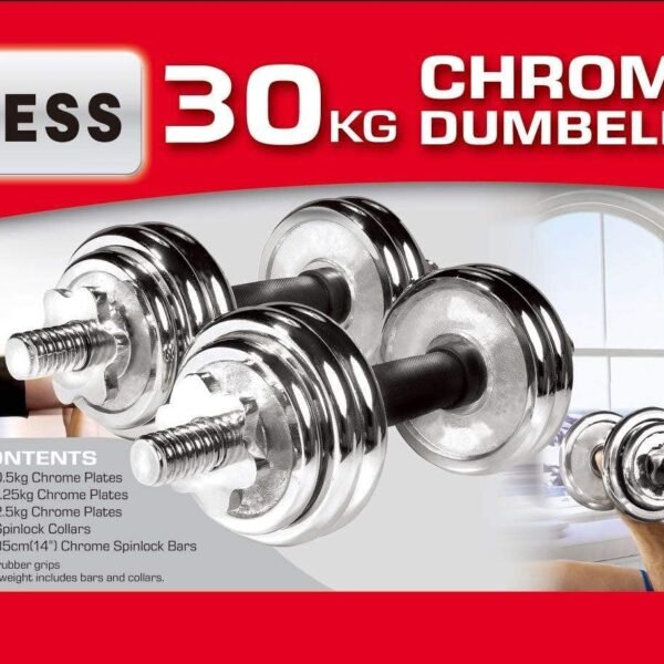 Adjustable Chrome Dumbbells 30kg With Case