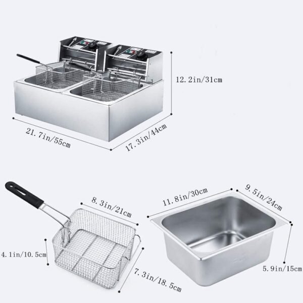 Nunix 6L+ 6L Double Stainless Steel Deep Fryer