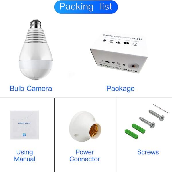 Nanny camera bulb with light