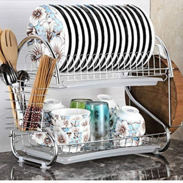Stainless Steel 2 Layer Kitchen Dish Drainer