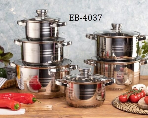 12pcs Edenberg cookware set with induction base
