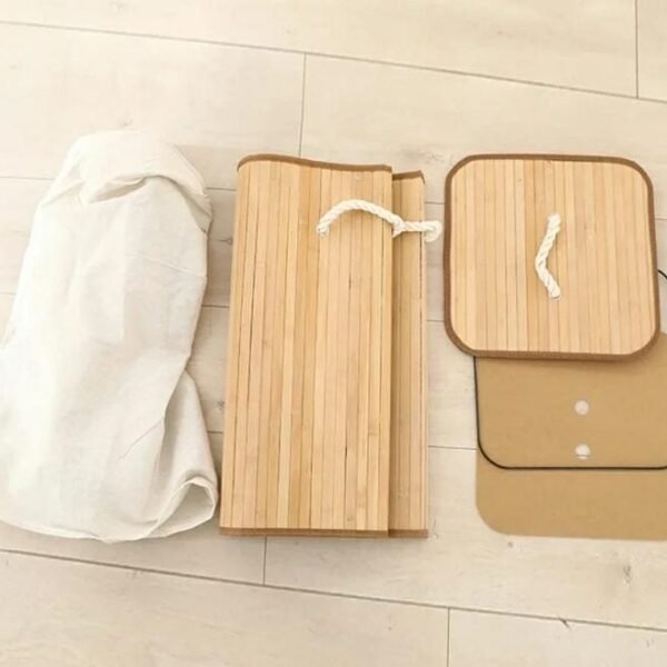 Large Capacity Foldable Wooden Laundry Basket