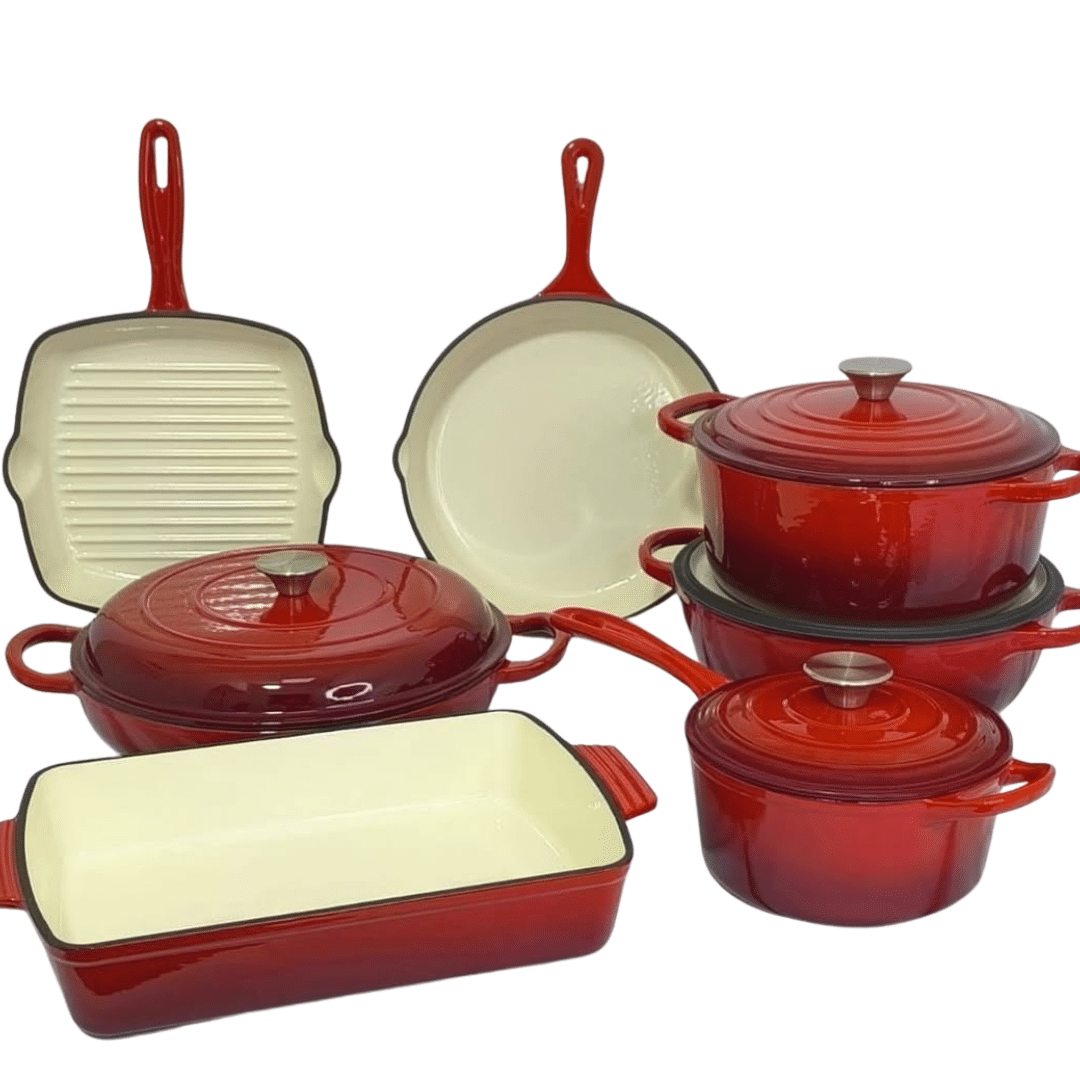 11 pcs enamel cast iron cookware high quality
