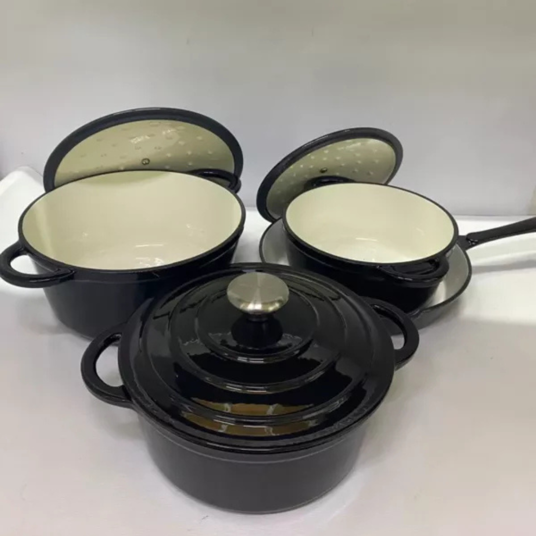 7 pcs enamel cast iron cookware set