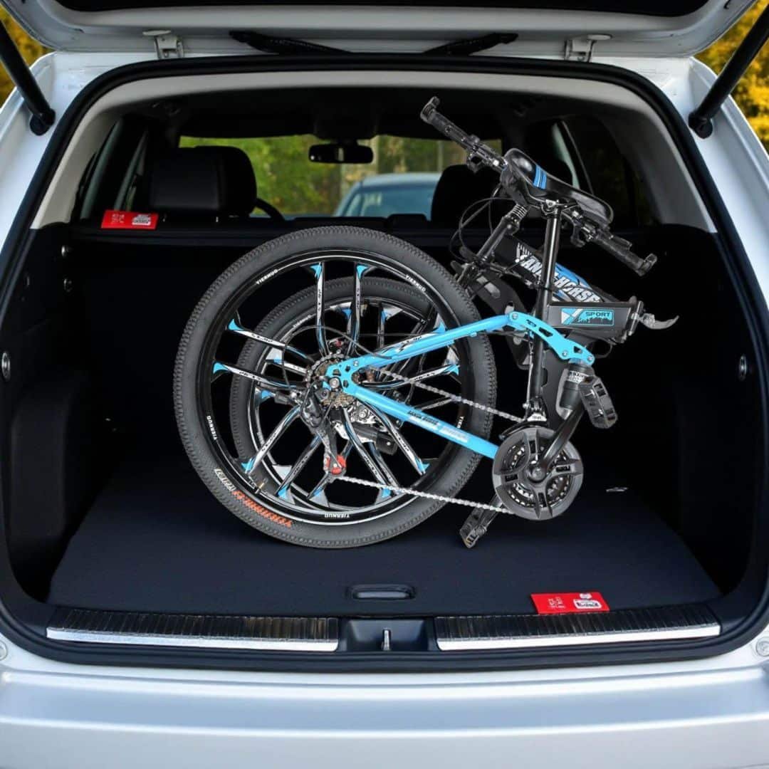 Sanhe horse foldable mountain bike folded in a car