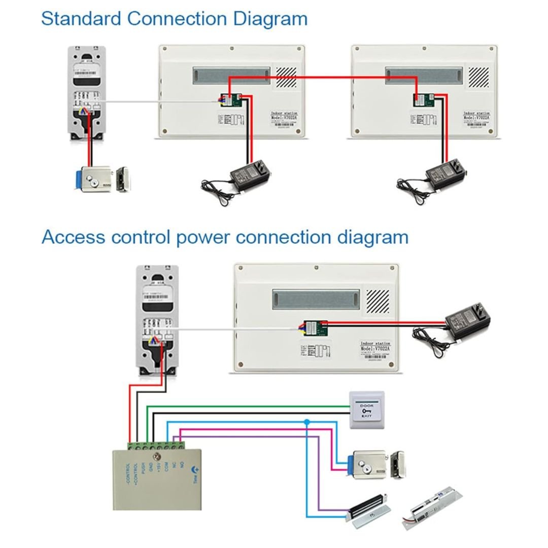 wired video intercom doorbell connection