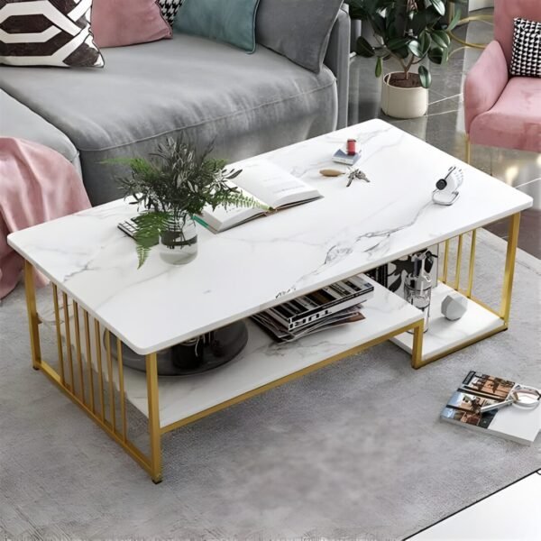 Executive White Marble Coffee Table