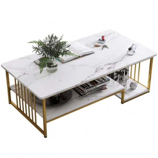 Executive White Marble Coffee Table