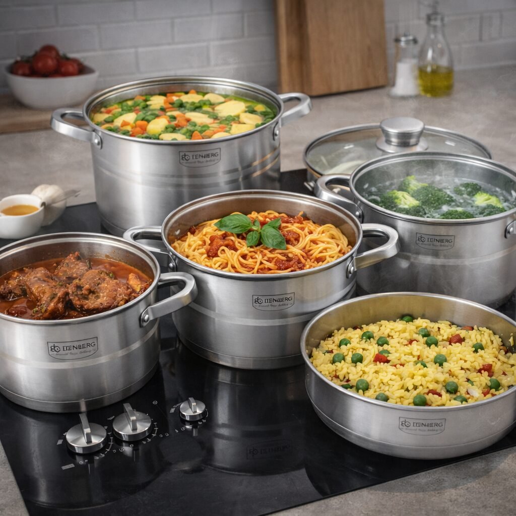 12pcs-edinburg-cookware-set-in-use-full-of-food-in-kitchen