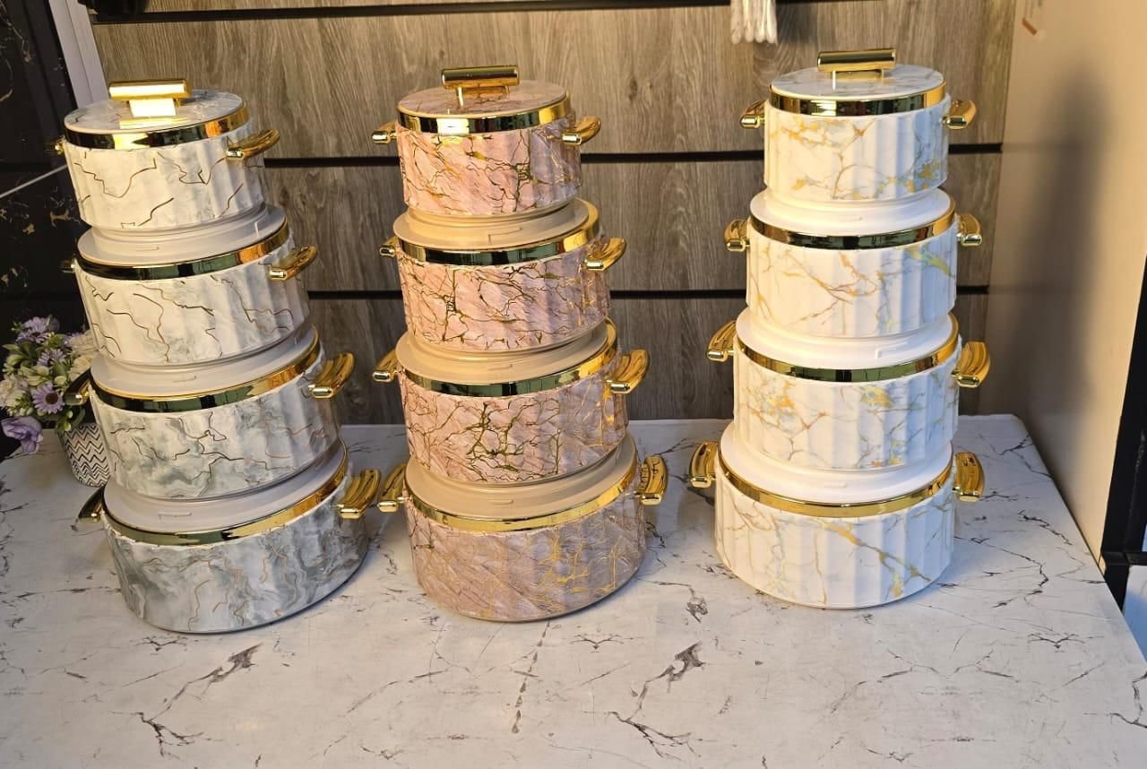Grey-Gold Marble Luxurious Insulated Hotpots