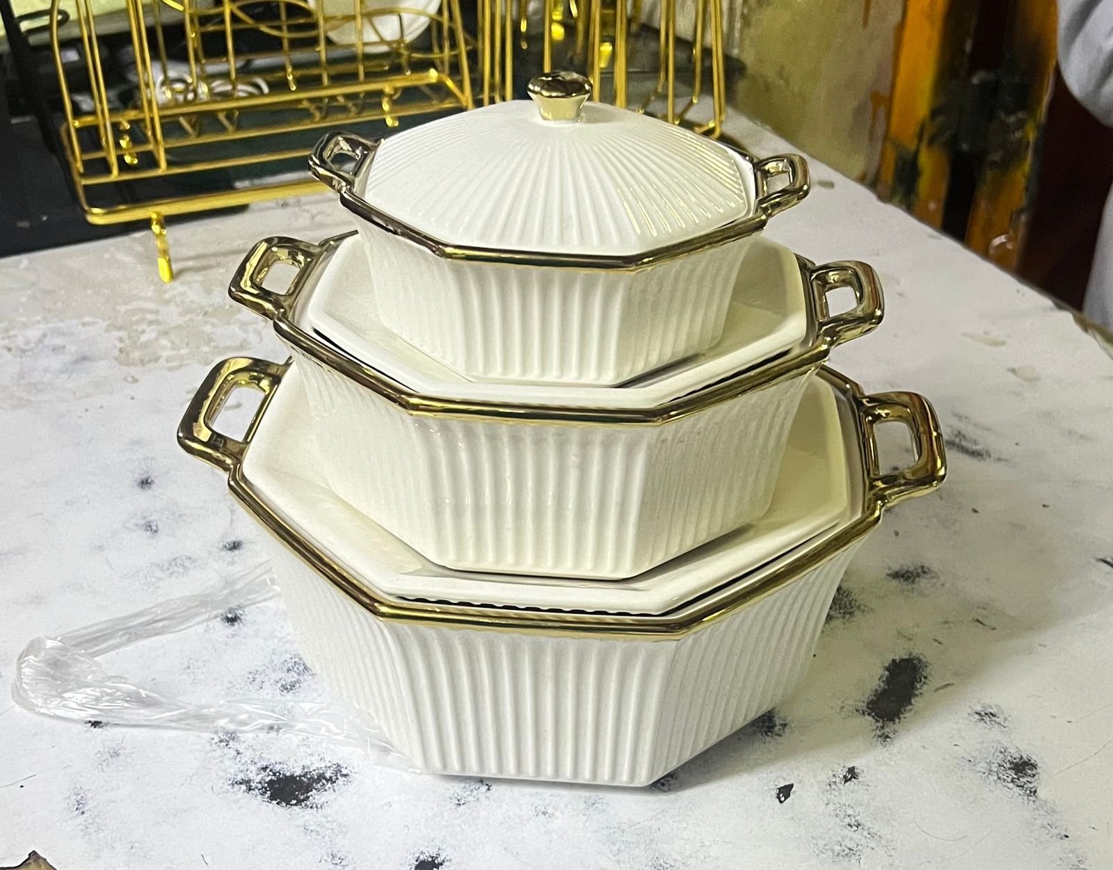 3pcs set ceramic serving bowls