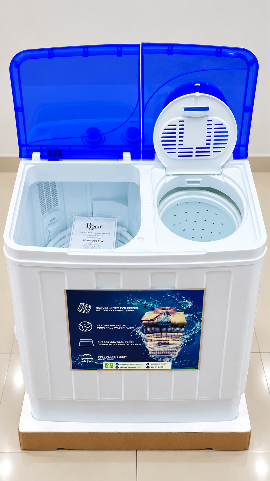 Roch 8KG Twin Tub Top Load Washing Machine – Semi-Automatic Wash & Spin - Image 3
